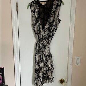 Michael Kors Brown and Cream Wrap Dress